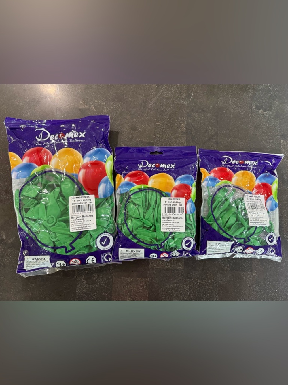 Decomex Green Linking Balloons 11” & 5”